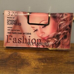 Unbranded Magazine‎ Cover Clutch Purse Nude Pink Gold Chain Fashion Bag
